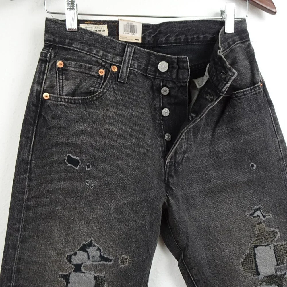 Levi's 501 '54 Jeans Men's Size 29x32 Black Denim Distressed READ MEASUREMENTS